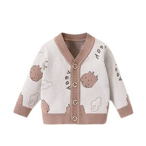Jungen Jacke Pullover Cartoon Rundhals ausschnitt Kleinkind Winter Warm Breath able Button Open Front Cardigan Gestrickt Frühling Herbst - Product Image 1