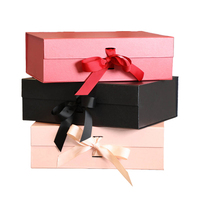 Boîte cadeau de fête de luxe personnalisée, pliable, magnétique, avec ruban, rose, pour demande en mariage, cadeaux de mariage pour les invités