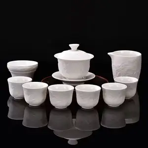 Китайская традиционная фарфоровая чайная посуда с драконом, керамическая чашка, чайный набор Gaiwan Kung Fu, подарок