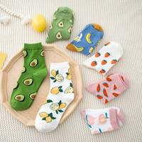 Chaussettes mi-mollet en coton respirant pour femmes, style coréen et japonais, tendance printemps, motif fruits mignons, pour étudiantes