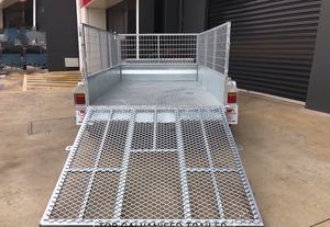 8x5 गैल्वेनाइज्ड स्टील बॉक्स ट्रेलर एटम के साथ 2000 किलोग्राम एटम, इलेक्ट्रिक ब्रेक्स - Product Image 2