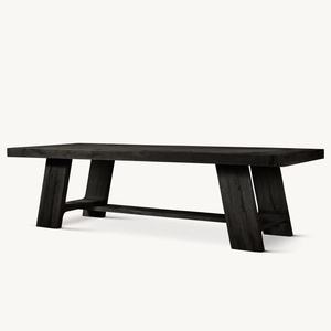 Rh davos truyền thống sồi rắn gỗ hình chữ nhật mở rộng bàn ăn cho nhà căn hộ khách sạn nhà bếp sử dụng - Product Image 4