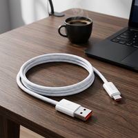 Cable USB a USB C Trenzado de Carga Rápida Toocki 6A 66W, Cable de Carga Tipo C, Cable de Sincronización de Datos para Teléfono y Tableta