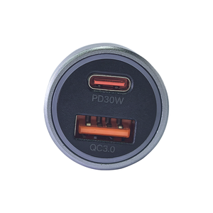 Adaptateur chargeur voiture 45W PD25W & QC3.0 18W charge rapide, métal transparent, 2 ports USB, chargeur voiture 30W transparent - Product Image 4