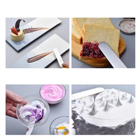 Spatule à gâteau de 8/10/12 pouces, manche en bois, acier inoxydable, bisou droit, courbe, grattoir à déformation, outils de cuisine