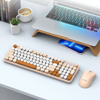 K-snake Wk300 Wireless Keyboard and Mouse Set Punk Keycap Mute with Volume Knob Computer Office Universal