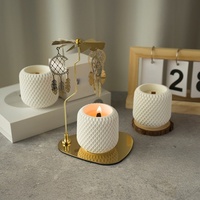 Bougies parfumées personnalisées haut de gamme en cire de soja, dans un gobelet en plâtre moderne, idéales pour Thanksgiving, Pâques, mariage, anniversaire – Vente en gros