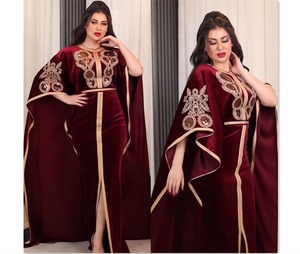 Velluto Eid Ramadan abito di lusso Abaya abbigliamento islamico per le donne manica corta tacchino arabica elegante <span class=keywords><strong>etnico</strong></span> Jalabiya musulmano abito - Product Image 1