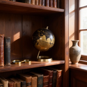 Globe terrestre moderne noir et or, rotatif à 360°, décoratif, avec base en métal, pour la décoration de bureau ou de <span class=keywords><strong>maison</strong></span>. - Product Image 5