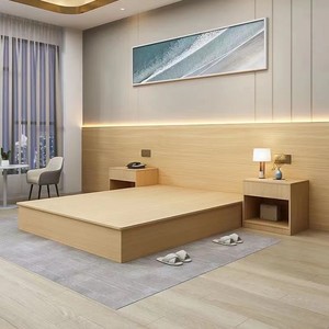 Hotel Bedroom <b>Set</b> <b>Complete</b> Package Standard Double <b>Bed</b> Furniture For Hotel Homestay Rental Rooms Simple Modern Design - Product Image 4