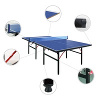 Table de ping-pong Konford personnalisée, support de jeu élégant, MDF peint, pliable, réglable en hauteur, tables de tennis de table avec accessoires