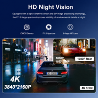 Caméra de tableau de bord de voiture 3 canaux avec Wi-Fi et GPS, enregistrement triple avant, habitacle et arrière, vision nocturne, surveillance de stationnement 24h/24 SC317