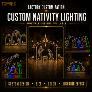 TOPREX 3D LED Grand Motif Lumineux de Crèche avec Sages Hommes sur Chameaux, Qualité Commerciale, pour Décoration Extérieure de Place Publique et Monumentale de Noël - Product Image 6