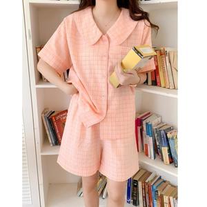 Pijama a Rayas con Cuello de Muñeca y Bloques de Color, Nuevo Estilo Verano 2025 para Mujer, Conjunto de Pantalones Cortos de Manga Corta Dulce y Sencillo, Ropa de Estar por Casa - Product Image 5