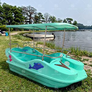 Bateau à pédales 4 places en plastique PE pour enfants, parcs, stations balnéaires <span class=keywords><strong>et</strong></span> location commerciale aquatique - Product Image 5