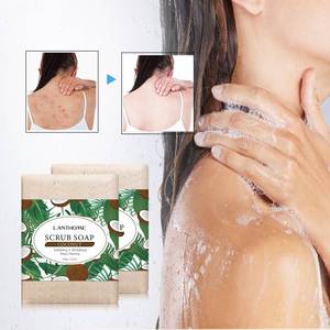 Savon exfoliant blanchissant anti-acné au lait de coco pour le corps, soin nettoyant pour adoucir et régénérer <span class=keywords><strong>la</strong></span> peau - Product Image 4