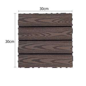 Baldosas de terraza entrelazadas de WPC impermeables de alta calidad, baldosas de compuesto de madera y plástico para exteriores con grano de madera 3D - Product Image 2