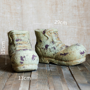 Vente chaude Pot de fleurs en ciment en forme de chaussure créative, Pot de fleurs artisanal en ciment pour jardin Planteur pour décoration d'intérieur - Product Image 6