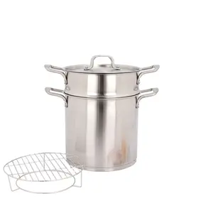 Yüksek kalite paslanmaz çelik iki kat buharlı pişirme tenceresi Pot