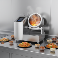 Lestov Schnellrestaurant Automatische Trommel-Kochmaschine Induktions-Rührbratpfanne mit Automatischer Abschaltung, Sicherheit und Energiesparend, 8000W Elektrisch