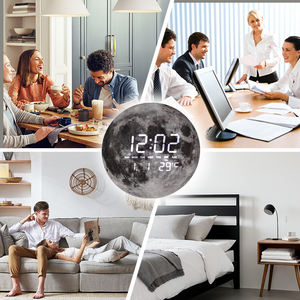 Custom Logo Living Room Glow Dark Electronic 12 Inch Big <strong>Neon</strong> Desk Moon Church Table Alarm Smart Wall Led Round Digital <strong>Clock</strong> - Product Image 5
