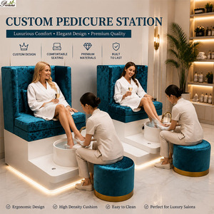 Fauteuil de pédicure double sur mesure de luxe avec bain de pieds intégré, style marine, pour <span class=keywords><strong>spa</strong></span> et massage des pieds - Product Image 1