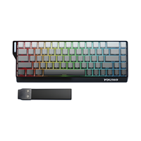 Clavier de jeu mécanique USB RGB 68 touches à échange à chaud, stock usine, avec connexion sans fil tri-mode et design latéral laser 65 %
