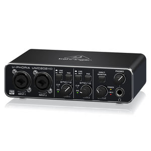 <span class=keywords><strong>Carte</strong></span> <span class=keywords><strong>son</strong></span> <span class=keywords><strong>Behringer</strong></span> U-Phoria UMC202HD, interface audio USB avec 2 préamplis Midas et alimentation fantôme 48V, équipement sonore de studio - Product Image 5