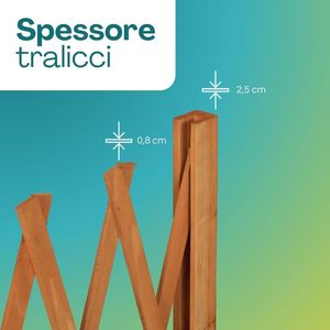 Treillis extensible pour plantes grimpantes en bois de sapin 150x90 cm, clôture de 8 mm de diamètre - Product Image 5