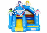 Château Gonflable Toboggan Dauphin Aire de Jeux pour Enfants Intérieur Extérieur Commercial École Maison de Rebond Certifiée CE