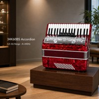 Accordéon Piano Portable pour Étudiants, 34 Touches Chromatiques, 60 Basses, Pailles Italiennes, 5 Registres, Léger, Bois d'Érable, pour Examens de Niveau Adulte