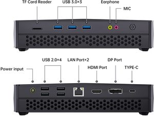 Potente 14 núcleos 20 hilos NUC Intel 12th <span class=keywords><strong>I7</strong></span> 1255u 1265U Dual Nvme Slots Max 64G Memoria Gaming Mini PC - Product Image 2