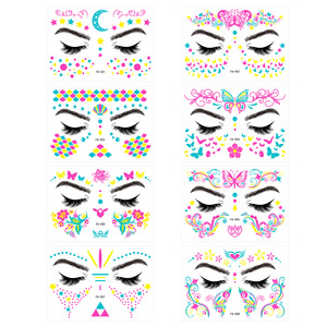 Pegatinas de Tatuajes Temporales Impermeables para Fiestas de Disfraces, Festivales, Halloween, Maquillaje y Decoración Corporal - Product Image 4