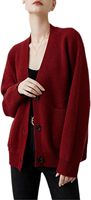 Damen 2024V Winter Fashion Sweater Lose verdickte Kragen Cardigan einfarbige kurze Strickjacke aus Kaschmir