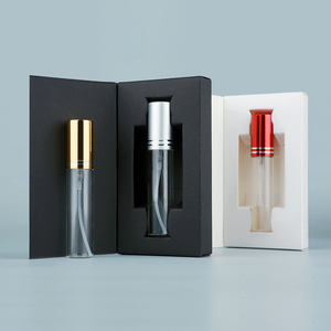 Sumear 5毫升10毫升透明玻璃香水瓶便携式迷你平板设计，可重复使用喷雾样品瓶优雅香水礼品盒 - Product Image 5