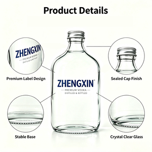 Flacon en verre plat personnalisé avec logo imprimé, 50 ml, 100 ml, 200 ml, 250 ml, pour l'étiquetage privé <span class=keywords><strong>de</strong></span> brandy, <span class=keywords><strong>de</strong></span> tequila et <span class=keywords><strong>de</strong></span> liqueurs - Product Image 6