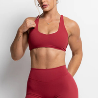 Soutien-gorge de sport Racerback en nylon et élasthanne de haute qualité pour l'entraînement, la gym, le fitness et le yoga, avec logo personnalisé