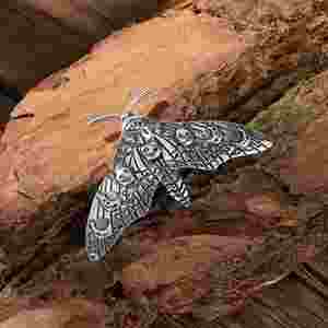 Pince à cheveux vintage couleur argent, motif papillon, pour femme, en métal gothique à texture géométrique, décoration capillaire pour fête d'Halloween, style Y2K, emballage carton - Product Image 5