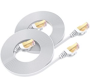 Câble Ethernet plat blindé D-Sunty 10 Gbit/s 600 MHz, résistant aux intempéries, 10 m, RJ45, Cat 7, en cuivre toronné, PVC, pour PS5/4/3, Xbox, modem, routeur, LAN - Product Image 3