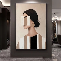 Peinture sur toile haute résolution Femme Abstraite, texture moderne, pour salon et véranda
