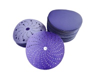 Crochet de disque de ponçage à trous multiples violet Premium 6 pouces 150mm crochet et boucle en céramique 6 pouces papier de verre 6 trous