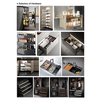 Ensemble de rangement de cuisine en panneaux MDF écologiques de style européen moderne vert frais avec finition mélamine et quincaillerie personnalisée