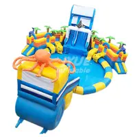झटका अप के साथ वाणिज्यिक ऑक्टोपस मिनी बच्चों Inflatable पानी पार्क पानी स्लाइड स्विमिंग पूल