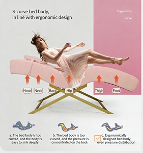 Table <span class=keywords><strong>de</strong></span> pose <span class=keywords><strong>de</strong></span> cils professionnelle incurvée avec surmatelas en mousse à mémoire <span class=keywords><strong>de</strong></span> forme, <span class=keywords><strong>lit</strong></span> inclinable pour extension <span class=keywords><strong>de</strong></span> cils, table pour technicienne en cils pour salon, flanelle <span class=keywords><strong>rose</strong></span> - Product Image 1