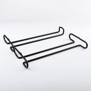 Jinnate <b>Wall</b> Mounted Iron Wine Glass <b>Rack</b> For Cabinet <b>Storage</b> Up To 4 Stemware Black And White - Product Image 3