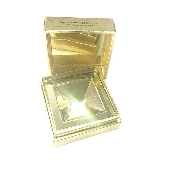 Çin tedarikçisi geri dönüşümlü altın parlak el yapımı kozmetik sabun ambalajı kutu, özel sabun kutusu ambalaj, altın kutu ambalaj