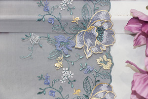 Vải Lưới Màu Hồng Nylon Đẹp Vải Ren Thêu Hoa Cho Đồ Lót Nữ - Product Image 6