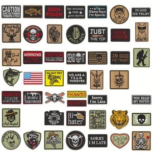 Computer Embroidered DIY Warrior Fish Flag Skull Patches for Bags & Clothing - Product Image 1
