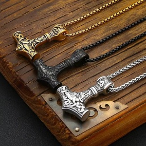 Collar con Colgante de Martillo de Thor Vikingo Yueli, Joyería de Mitología Nórdica de Acero Inoxidable para Hombre - Product Image 1