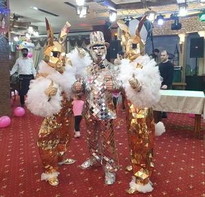 Costumi Cosplay Personalizzati di Alta Qualità a Specchio Dorato da <span class=keywords><strong>Coniglio</strong></span> per Uomo e Donna in Acrilico per Performance Teatrali Spettacoli e Feste di Halloween - Product Image 3